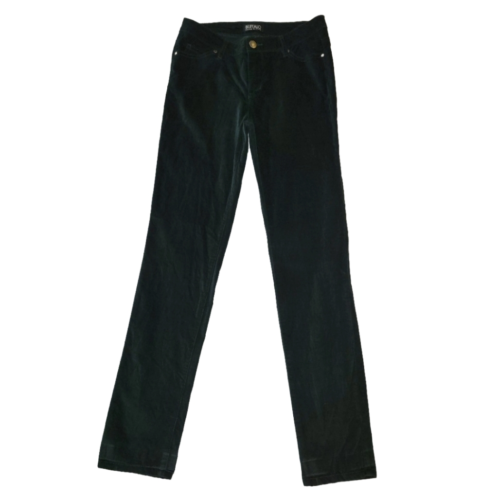 Buffalo David Bitton Mid-Rise Black Velvet Stretch Skinny Pants Size 8/29 — image 3 of 8